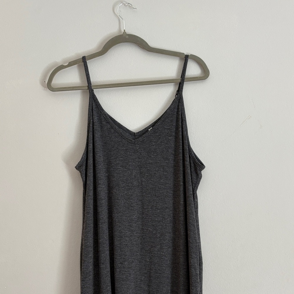 Gray Maxi Dress with Pockets